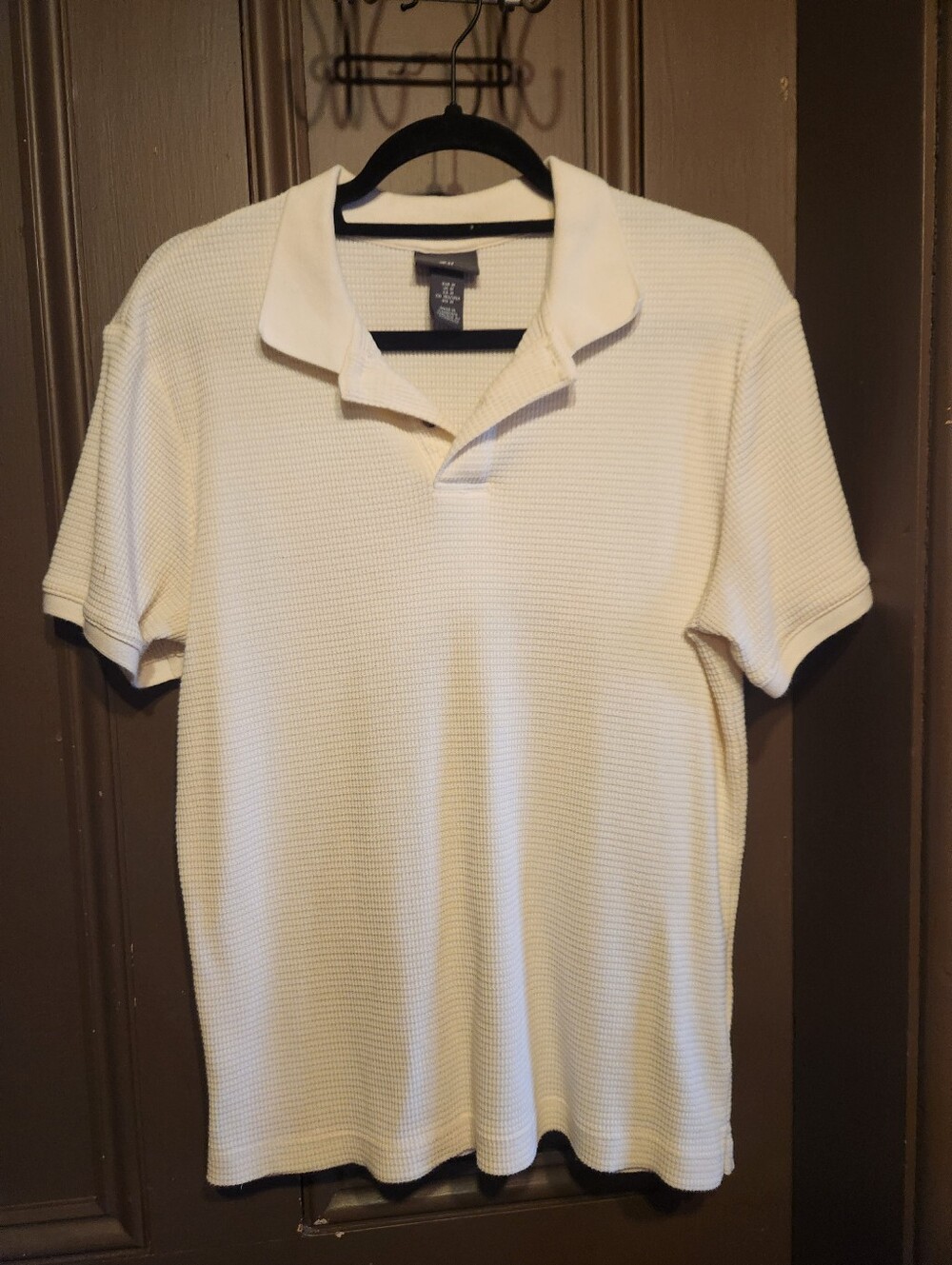 H&M Men’s Cream Textured Polo Shirt